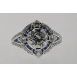 A white gold ring with brilliant ca. 1.74ct. 585/000, size 17
