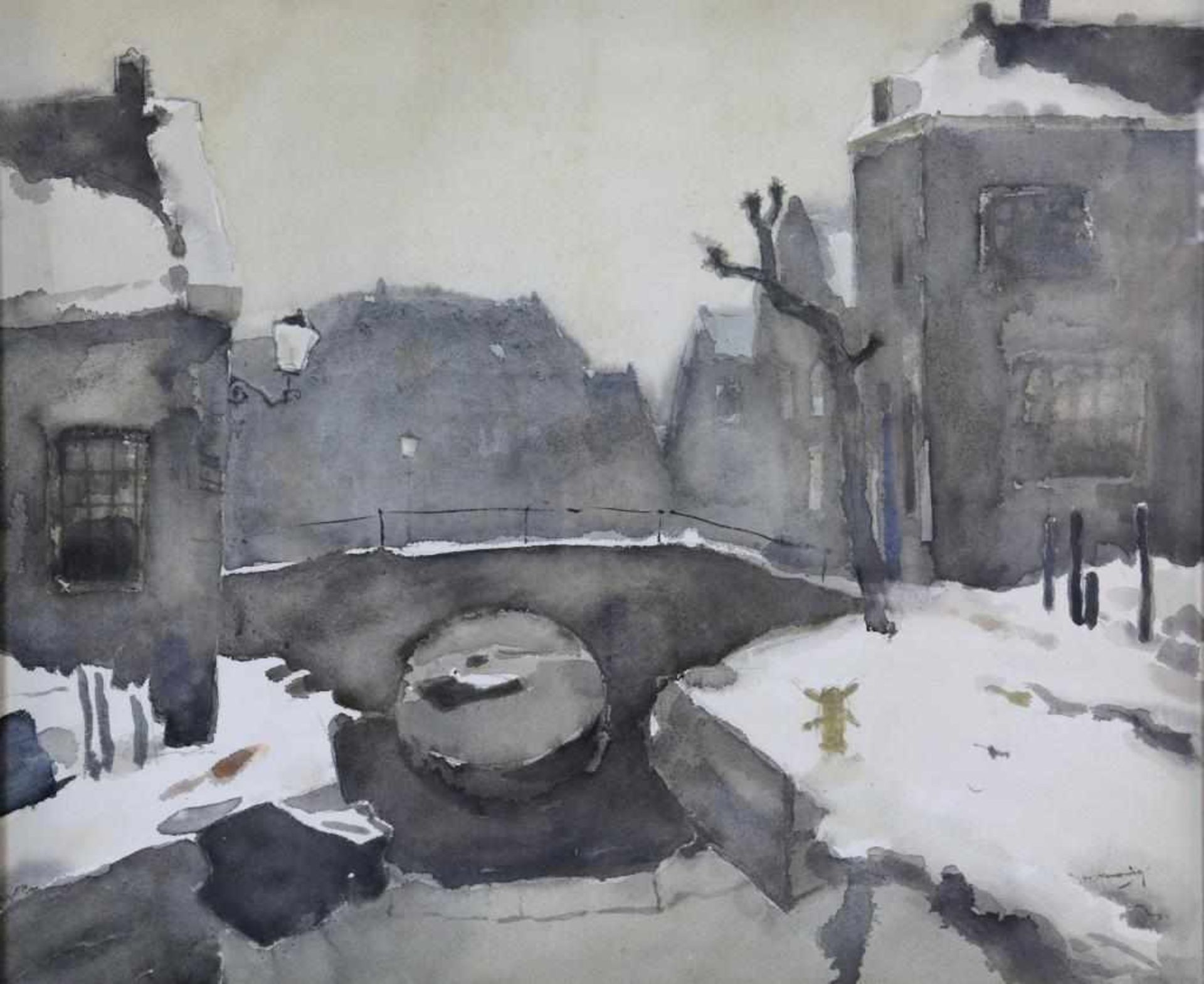 WENNING, YPE HEERKE (1879-1959), signed l.r., cityscape in winter, watercolor 50 x 61 cm.