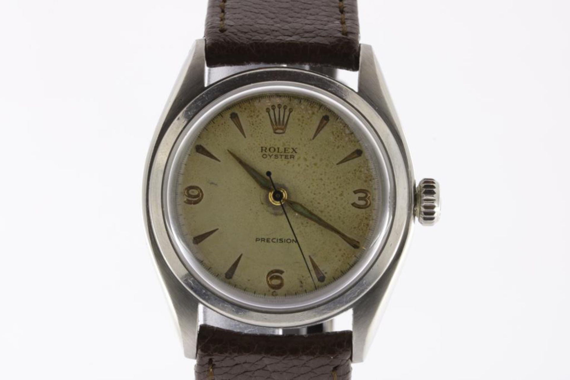 Rolex polshorloge aan lederen band Vintage