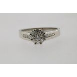 A white gold ring with brilliants 0.69ct. 750/000 size 17