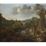 Unknown, 17th century, circle of Jan Asselijn, Italian landscape, oil on canvas 34 x 40 cm.