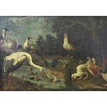 KESSEL, JAN VAN (1626-1679), after, Birds by the river, oil on canvas 120 x 170 cm. -relined-