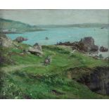 POREAU, OSWALD (1877-1955), signed and dated 1947 l.l. Brittany coast at Primel, oil on panel 38 x