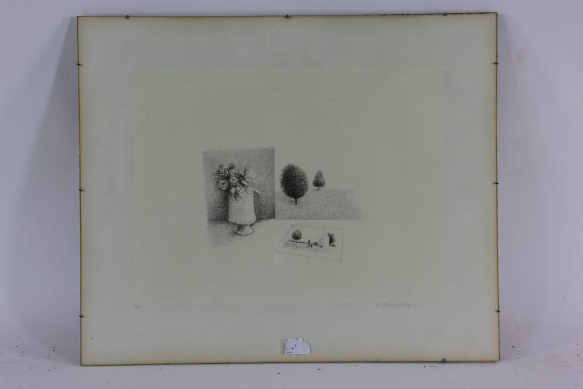 KOORNSTRA, METTEN (1912-1978), ges. en gedat. 1975 r.o., compositie met bloemen in vaas en bomen, - Bild 2 aus 3