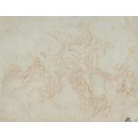 Unknown, unclearly signed l.l., around 1800, Mythological depiction, red chalk drawing 18 x 24 cm.