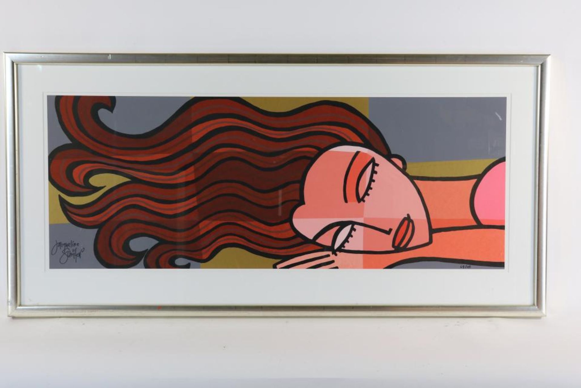 SCHAFER JACQUELINE, sign. l.l., Female figure, silk screen 67/99 45 x 120 cm.SCHAFER JACQUELINE, - Bild 2 aus 3