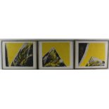 BOOT, ELS, ges. l.o. en gedat. 1990, 'bergwand', 'Bergtop', serie van 3 etsen 5/25 33 x 40 cm.