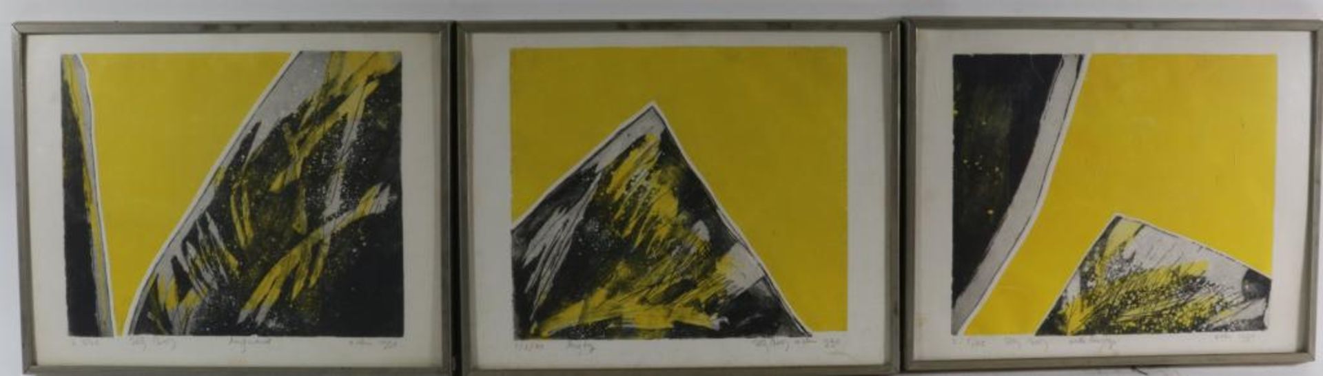 BOOT, ELS, ges. l.o. en gedat. 1990, 'bergwand', 'Bergtop', serie van 3 etsen 5/25 33 x 40 cm.