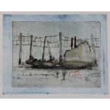 MONTIJN JAN, sign. and dated. 1985 l.r., Fence, etching IV/V, 38 x 51 cm. Provance KLM Art