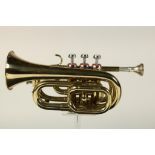 Brass Kuhnl & Hoyer cornet.Messing Kuhnl & Hoyer cornet blaasinstrument in koffer.