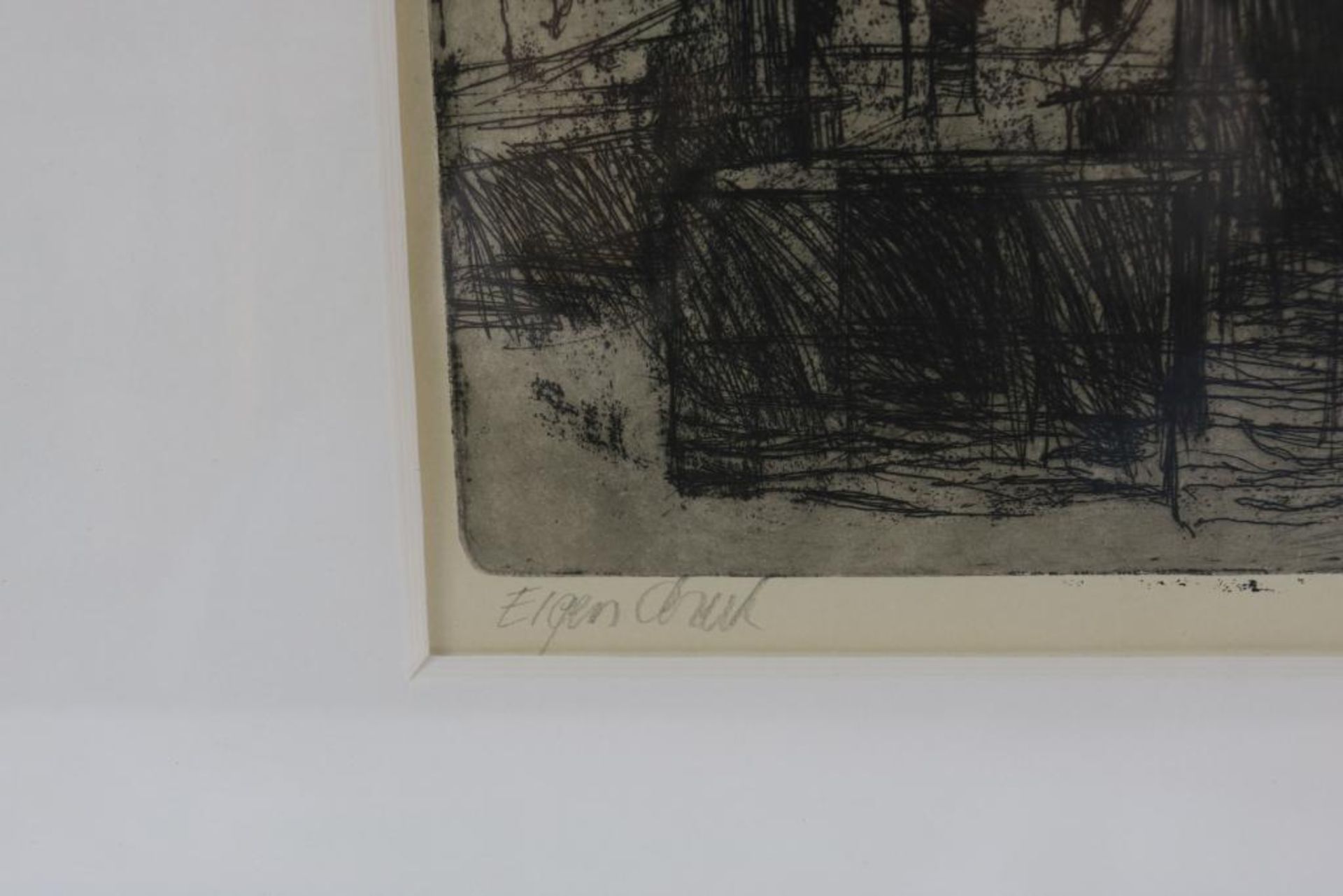 OUDEN DEN WILLEM, sing and dated. '58, Brigde, etching 'eigen druk', 26 x 38 cm. Provenance: KLM Art - Bild 3 aus 5