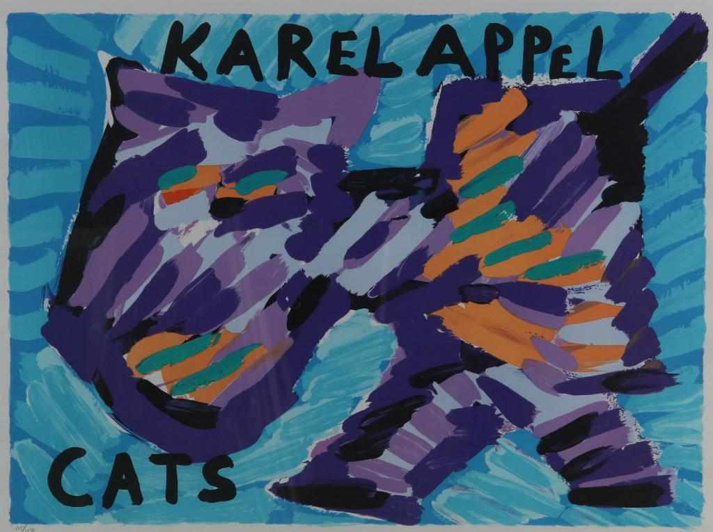 APPEL KAREL (1921-2006), sign. "Cats", silk screen 115/250 59 x 79 cm.APPEL KAREL (1921-2006),