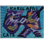 APPEL KAREL (1921-2006), sign. "Cats", silk screen 115/250 59 x 79 cm.APPEL KAREL (1921-2006),