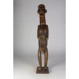 Wooden carved Teke ancestors statue of standing male figure, Democratic Republic Congo, h. 79 cm. (