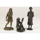 Lot van 3 bronzen sculptuurtjes van kinderen, w.o. Sophietje van Corry van Ammerlaan-van Niekerk.