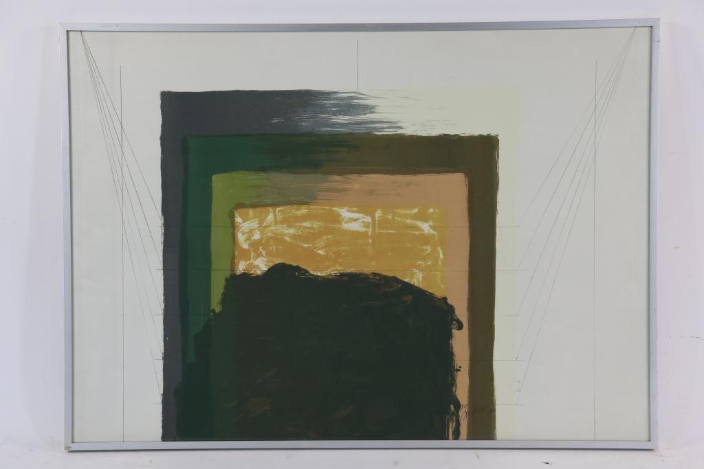 Villevoye, Roy, signed, abstract, lithograph 50 x 70 cm.VILLEVOYE, ROY (1960), ges. en gedat. 1988 - Image 2 of 4