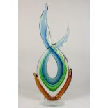 Polychrome glass sculpture, h. 53 cm.Polychroom glazen sculptuur, h. 53 cm.