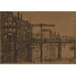 WITSEN, WILLEM (1860-1923), signed l.r., figures on steel burg in Amsterdam, etching no 35 29 x 42