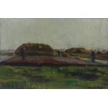 NORDEN, WILLEM HENDRIK VAN, signed l.r., farmers in the field, oil on canvas 25 x 32 cm.NORDEN,