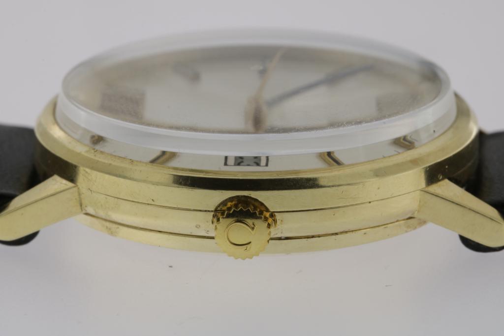 A yellow gold wristwatch Omega Gènève, automatic, new black leather strap, cal 1481, 585/000, - Image 3 of 5