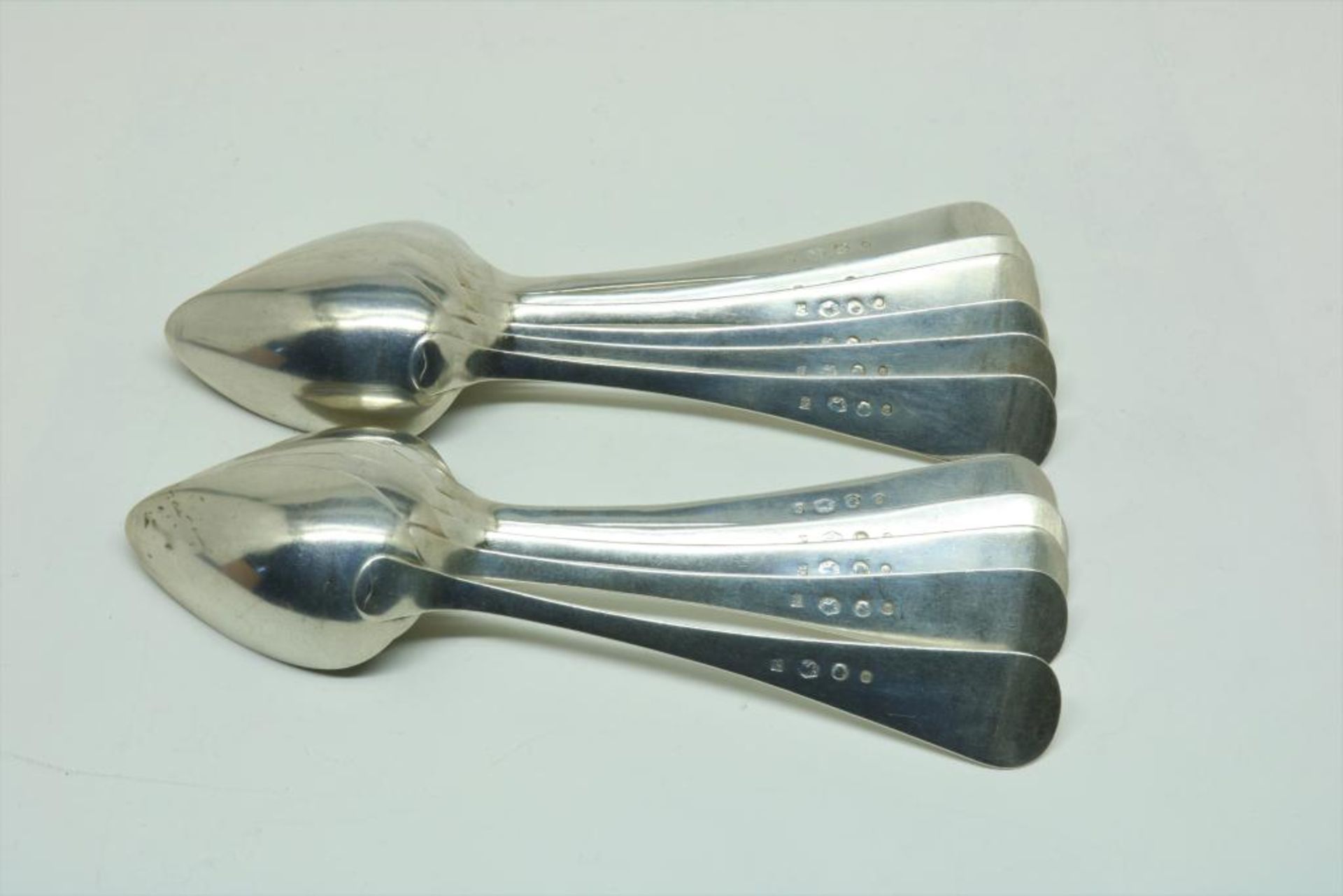 Eleven silver lunch forks and spoons, Dutch, mm Van Kempen & Sons, Voorschoten, dl 1881, and one - Bild 2 aus 3