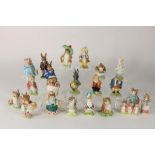 Lot of 52 Beatrix Potter Beswick porcelain figurines, Peter Rabbit, Mr. Jackson and Pickles. (2x
