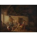 POTTER, PIETER (1597-1652), signed and dated 1637 l.r., Barn Interior with Peasants singing and