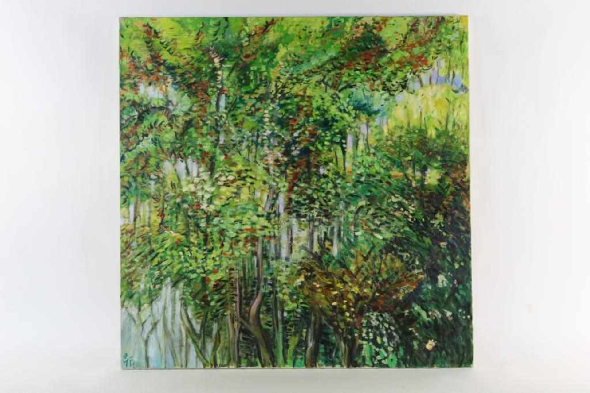 GIER-FONTEIN, GREETJE DE, monogrammed l.l, trees, oil on canvas 100 x 100 cm.GIER-FONTEIN, GREETJE - Bild 2 aus 3