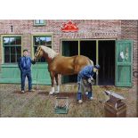 Assen, Rob van, signed, shoe smith, board 30 x 40 cm.ASSEN, ROB VAN (1944), ges. en gedat. 2008 r.