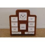 Wood spice rack with porcelain stock bins, h. 72, w. 62, d. 16 cm. (with restorations)Houten