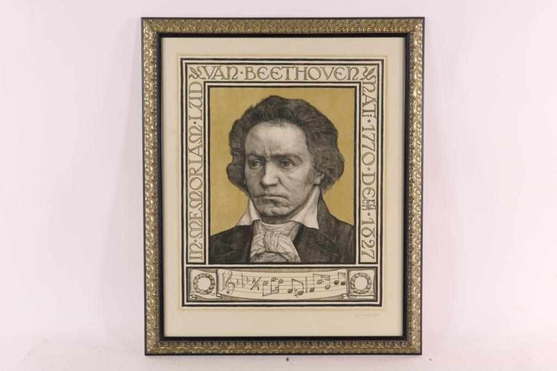 DERKINDEREN, ANTOON, sign. l.r., Beethoven, litho 67 x 46 cm.DERKINDEREN ANTOON, ges. r.o., - Bild 2 aus 4