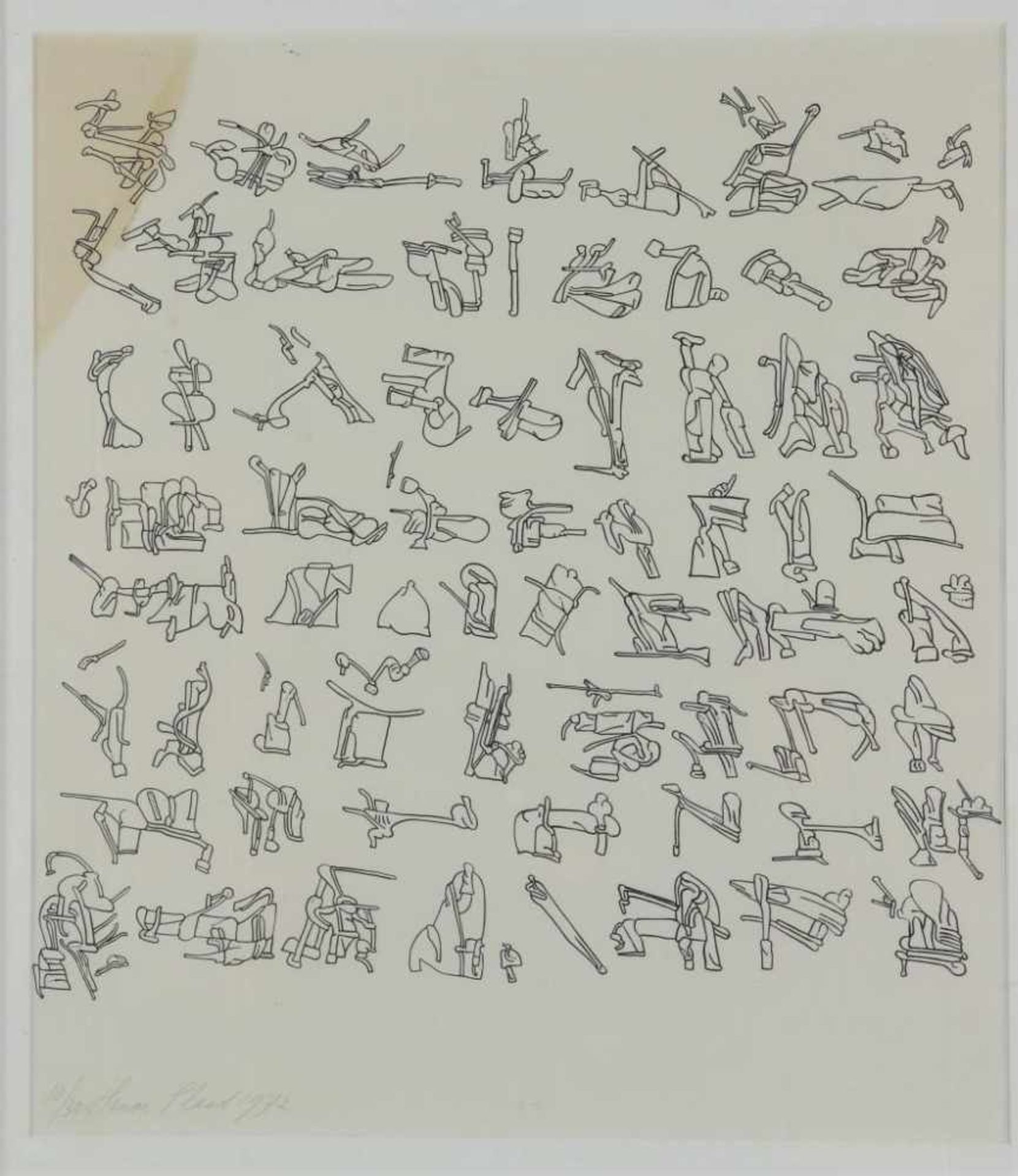 PLAAT, HENRI (GEB. 1936), ges. en gedat. 1972 l.o., compositie, litho 10/30 59 x 51 cm.