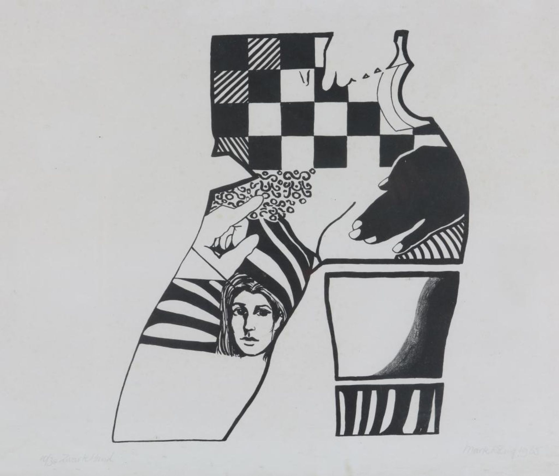 ROLING, MARTE (BORN 1939), signed and dated 1965 l.r., 'Black hand', lithograph 10/30 54 x 73 cm.