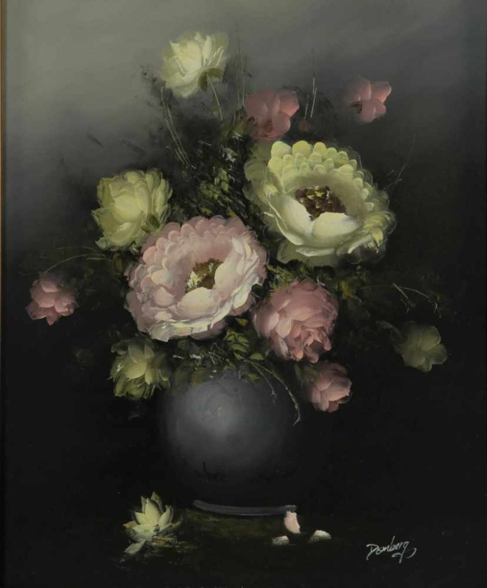 DOMBERG, ges. r.o., bloemstilleven, doek 60 x 50 cm.