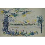 CROSS, HENRI EDMOND (1856-1910), signed l.r., is possible, landscape, watercolor 13 x 21 cm.CROSS,