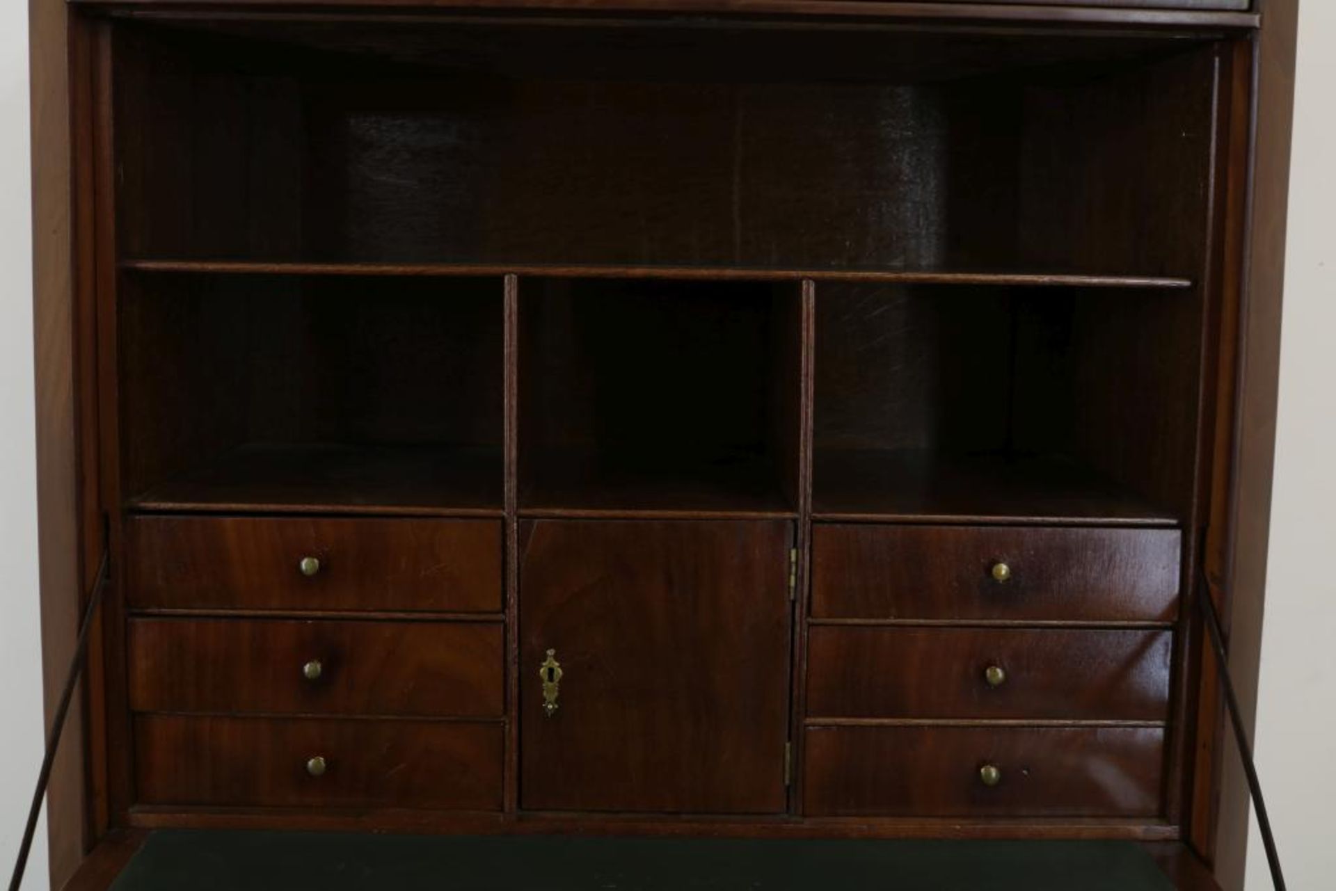 Mahonie secretaire a abattant met lade, interieur met 6 laadjes en paneeldeurtje, schrijfklep en 2 - Bild 4 aus 5