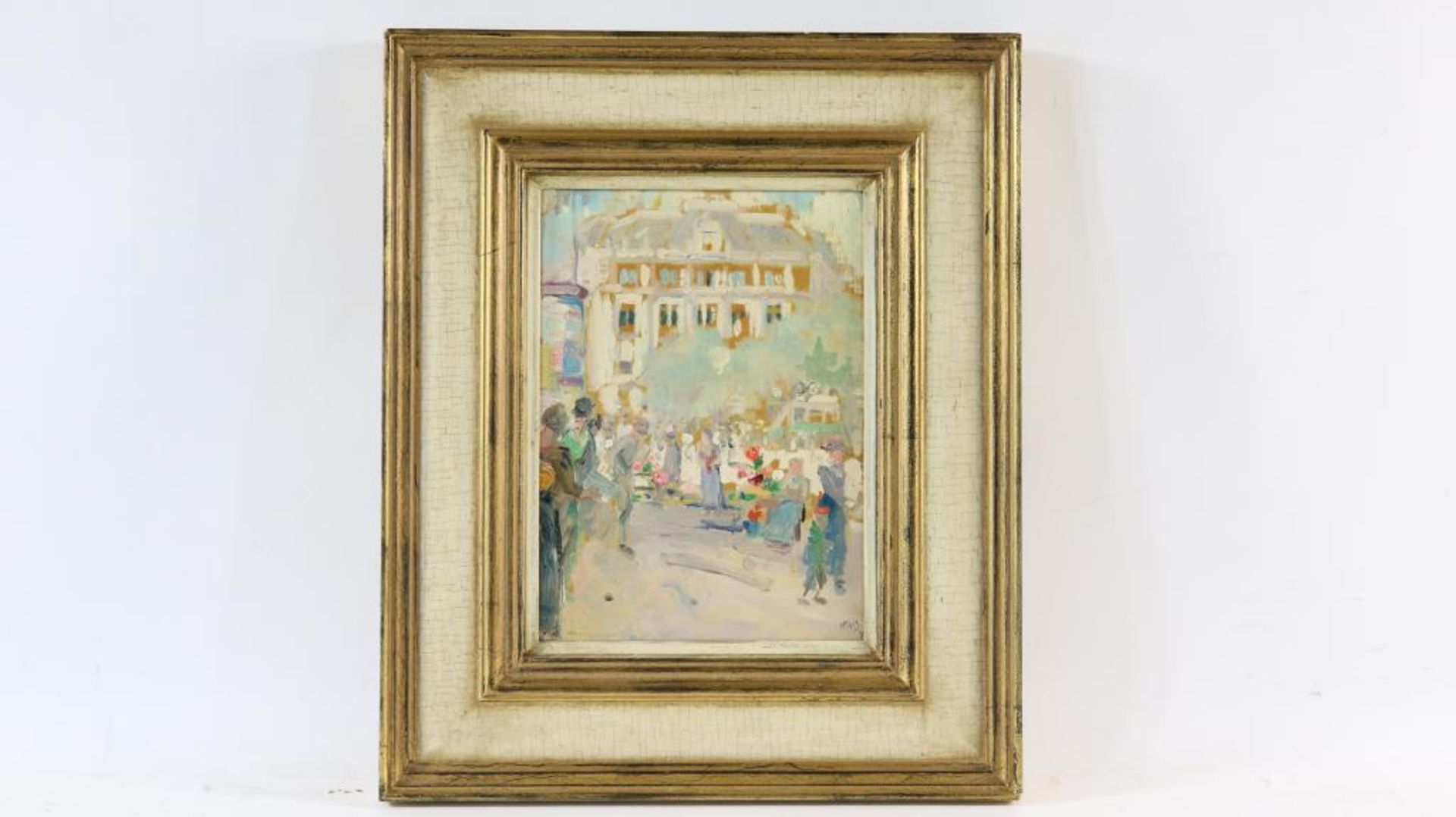 PIECK HENRI (1895-1972), signed l.r., crowded during summer day on city square, oil on panel 27 x 20 - Bild 2 aus 4