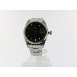 Rolex Oysterdate Precision stainless steel watch with black dial, manual winding, modelnr 6694,