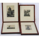 GRAADT VAN ROGGEN, JOHANNES (1867-1959), allen ges., 2 molens en 2 straatjes, lot van 4 etsen div.