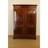 Mahogany Biedemeier closet, 19th century, h. 277 w. 160 d. 55 cm.Mahonie Biedermeier linnenkast