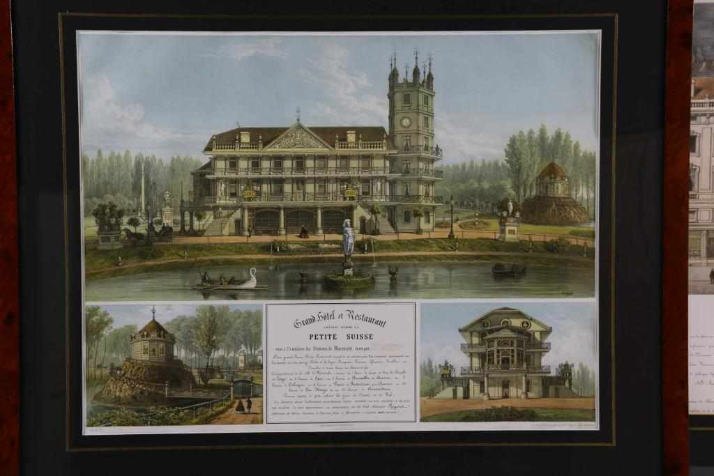 THEODORE MULLER (1819-1879), Gezicht op 4 kastelen, hoofdingang Sphinx-fabrieken, Grand hotel, - Image 2 of 6