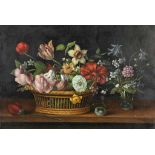 Unknown, unges. 19th century after 17th century example, still life with ao roses and tulips in