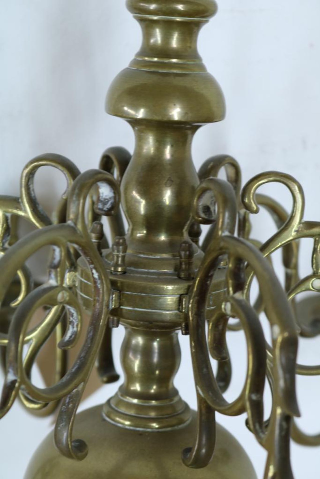 Bronzen 6-lichts gepende kaarsen kroon. - Bild 2 aus 2