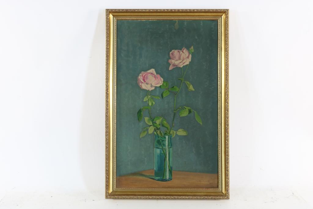 Lacoste, Charles (1870-1959), signed and dated 1910, roses in a vase, canvas 64 x 39 cm.LACOSTE - Image 2 of 4