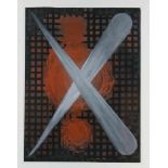 Dobbelsteen, Jan van den (1954), not signed, grey cones on grid, oil on paper (1987) 100 x 75 cm.
