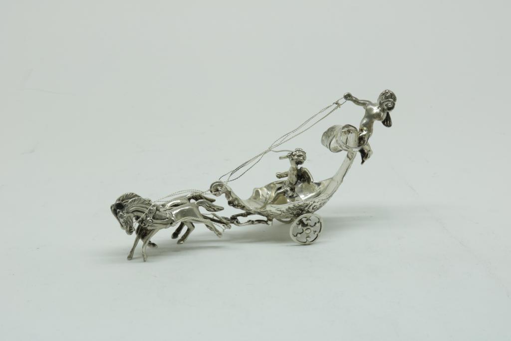 Lot div. silver miniatures, ao. 'angle wagon', 835/000, gross w. 315gr, defects.Lot div. zilveren - Image 2 of 3