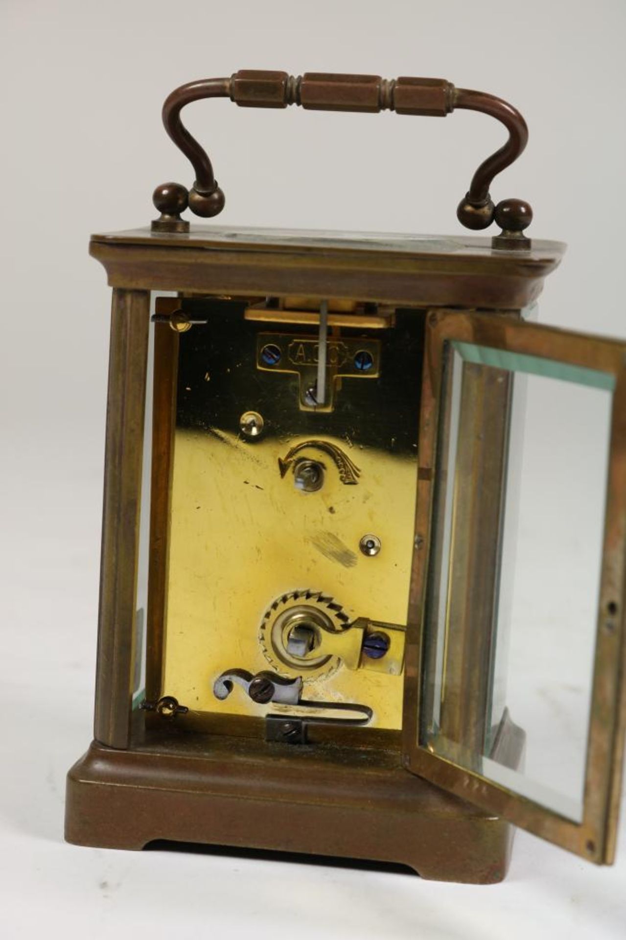 Carriage clockCarriage clock in messing kast. - Bild 3 aus 4