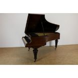 Salon piano, stamped: Pariser Stimmung 9820, manufacturer: Blunther Leipzig, in wooden case, w.