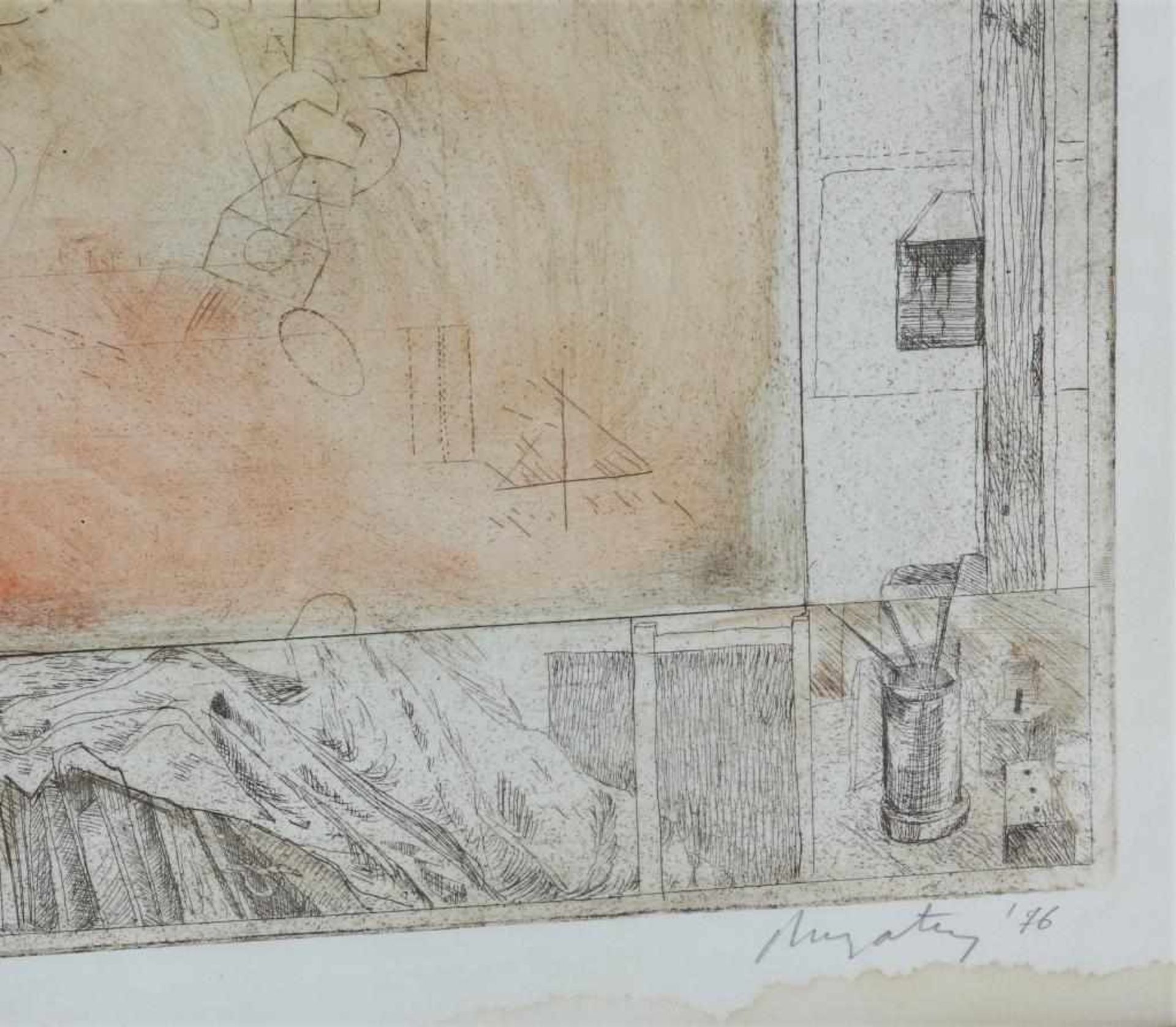 MONTYN, JAN (1924-2015), ges. r.o., compositie, ets eigendruk 1/4 35 x 44 cm. - Bild 3 aus 4