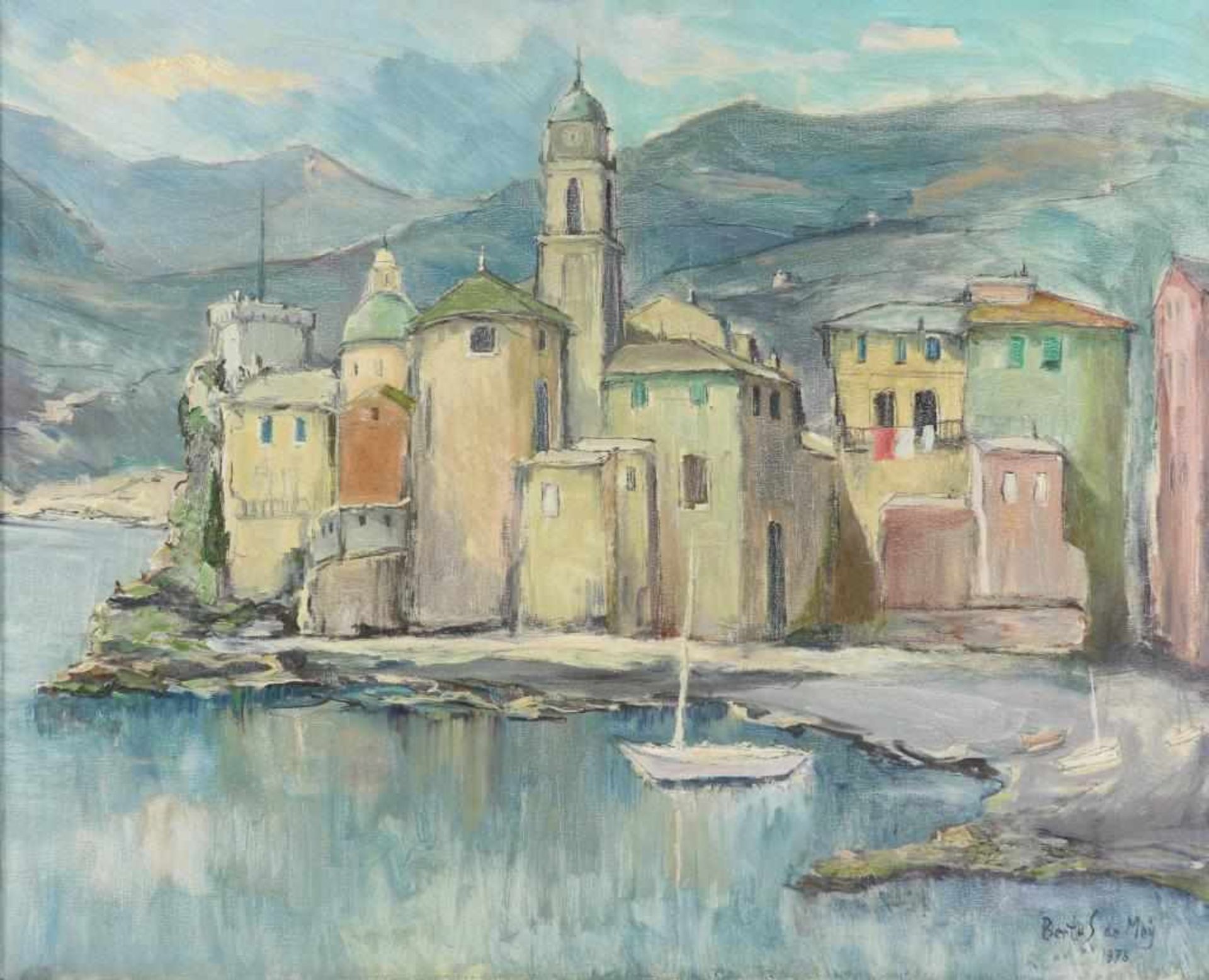 Mey, Bertus de, signed, view of Camogli, Italy, canvas 80 x 100 cm.MEY, BERTUS DE (1915-1994),